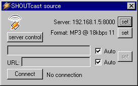 SHOUTcast Source Main window