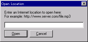 WinAmp Location Window